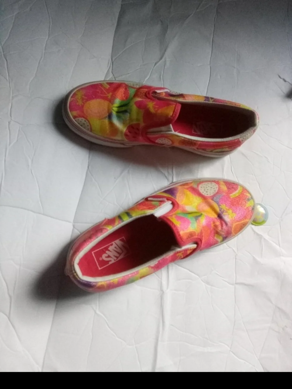 Vans Kids Slip-On Shoes in Pink Tropical Print